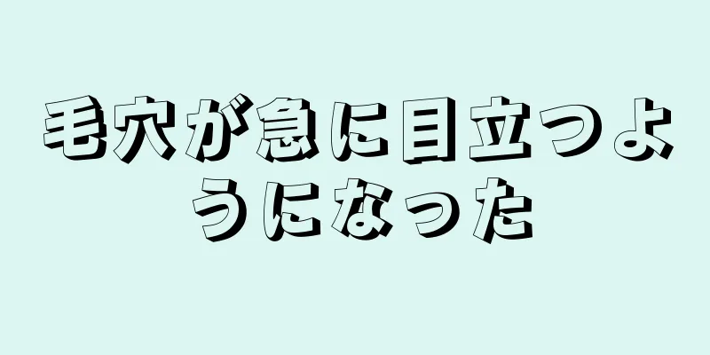 毛穴が急に目立つようになった