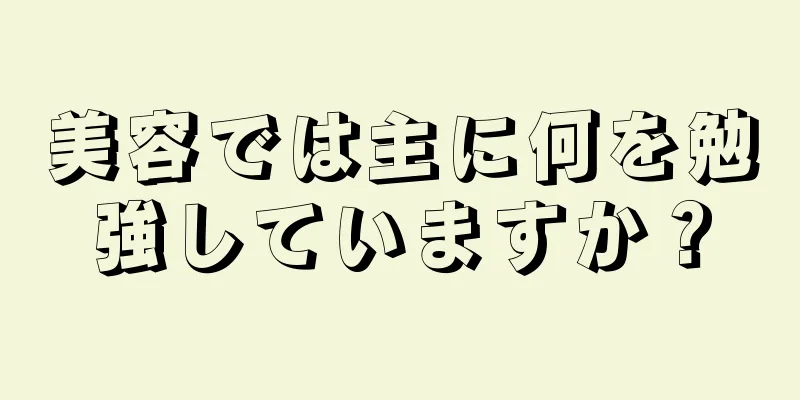 美容では主に何を勉強していますか？