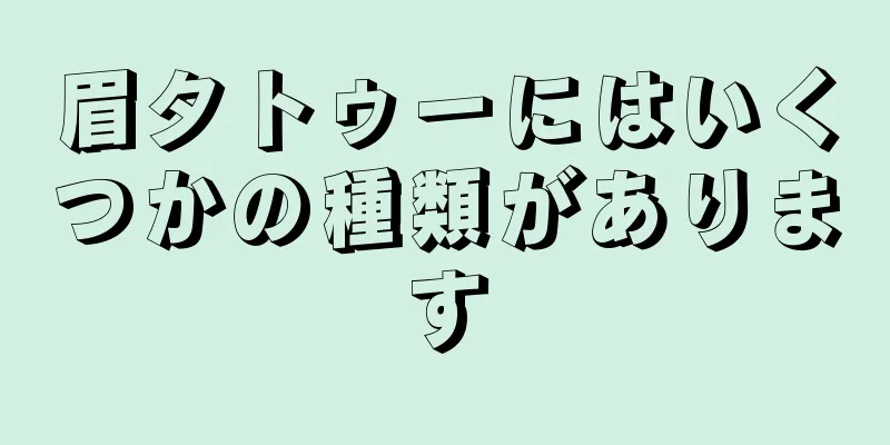 眉タトゥーにはいくつかの種類があります