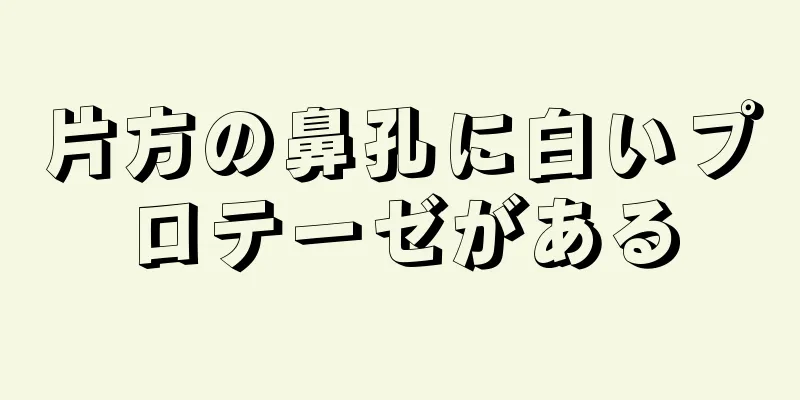 片方の鼻孔に白いプロテーゼがある