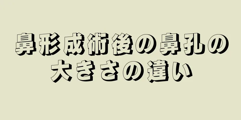 鼻形成術後の鼻孔の大きさの違い