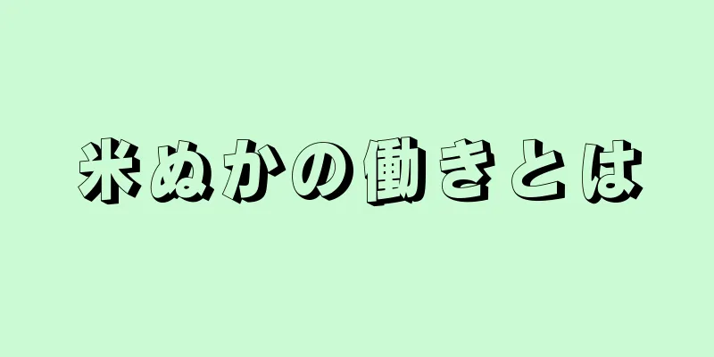 米ぬかの働きとは