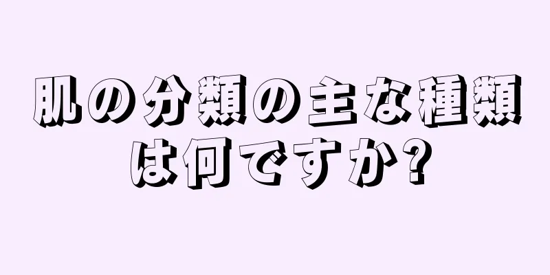 肌の分類の主な種類は何ですか?