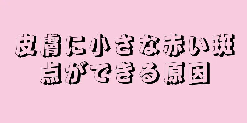 皮膚に小さな赤い斑点ができる原因